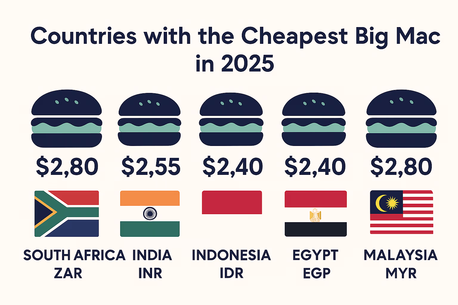 Countries with the Cheapest Big Macs in 2025